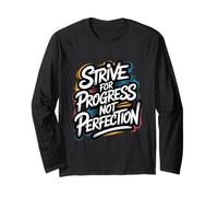 Strive for Progress, Not Perfection - Citazione Motivazionale Maglia a Manica