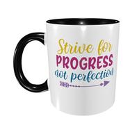 Strive For Progress Not Perfection Tazza Colazione Resistente Tazza Ceramica Tazzine Da Caffè Per Cucina Cappuccino Casa 330Ml