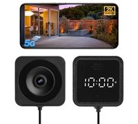 Strixorn Telecamera di sorveglianza Wi-Fi 2K, interna, mini telecamera spia con visione notturna a colori, antiriflesso e antiriflesso e visualizzazione dell'ora, registrazione 24/7, monitoraggio