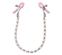 Strizza capezzoli rosa Crystal Chain Nipple Clamps