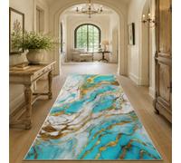 Strloepr Tappeto, 100 x 160 cm, Astratto Moderno Bianco Giallo Blu, Tappeti Corridoio, Cassettiera Camera da Letto, Cucina, Salotto, Ufficio,