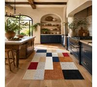 Strloepr Tappeto, 80 x 120 cm, Moderno Geometrico Blu Navy Rosso Beige Bianco Marrone Nero, Tappeti Zerbino Ingresso Interno Tappetino Lavabile Cucina, Corridoio,