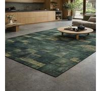 Strloepr Tappeto Corridoio, Camera da Letto, Cucina, Salotto, Sala da Pranzo, Ufficio, Geometrico Abstract Verde, Farmhouse, 100 x 160 cm