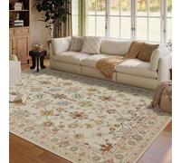 Strloepr Tappeto Grande Salotto Pelo Corto Camera da Letto, Lavabile Antiscivolo,Decorazione con motivi floreali contemporanei multicolori, albicocca, 200 x 365 cm