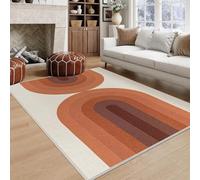 Strloepr Tappeto Grande Salotto Pelo Corto Camera da Letto, Lavabile Antiscivolo,Decorazione per la casa moderna geometrica, arancione, 200 x 300 cm