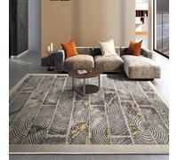 Strloepr Tappeto Grande Salotto Pelo Corto Camera da Letto, Lavabile Antiscivolo,Modern Cream Giallo Geometric Design,Taupe,200 x 300 cm