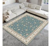 Strloepr Tappeto Grande Salotto Pelo Corto Camera da Letto, Lavabile Antiscivolo,Oriental Floral Traditional Modern Classic Contemporary Decor,teal,200 x 250 cm