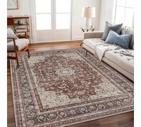 Strloepr Tappeto Pelo Corto Soggiorno e Camera da Letto, Lavabile Antiscivolo, Vintage Distressed Retro Modern Marrone, Beige, Giallo senape, Blu, Grigio, 160 x 230 cm