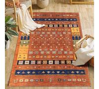 Strloepr Tappeto Salotto e Camera da Letto, Lavabile Antiscivolo, Tappeti di zona,Multicolour Giallo Blue Verde Contemporary Design,Orange,150 x 200 cm