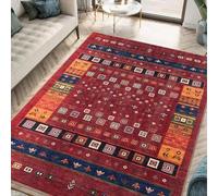 Strloepr Tappeto Salotto e Camera da Letto, Lavabile Antiscivolo, Tappeti di zona,Multicolour Orange Giallo Blue Verde Modern Prints,Rosso,90 x 150 cm