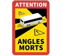 STROBO - 6 adesivi con la scritta in francese “Angle Morts”, da posizionare negli angoli ciechi, segnali di avviso con protezione UV, adatti per esterni, dimensioni: 25 x 17 cm