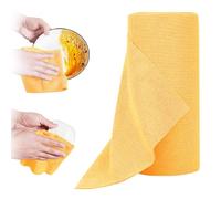 Strofinacci a strappo, 50 fogli/rotolo, 30 x 30 cm, riutilizzabili, lavabili, per cucina, assorbenti e ad asciugatura rapida, in microfibra (giallo)