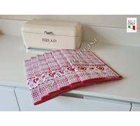 Strofinacci Asciughini Canovacci Natale Variante Cuore 100% Cotone 50x70