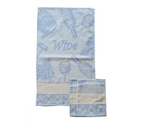 Strofinacci Asciughini Canovacci Set 3 Pezzi Misura Maxi cm 60x86 Tela Aida Ricamo Punto Croce Hobby Cucito Fondo Colore Ecru Variante Vino Disponibile in 4 Colori Prodotto in Italia (Azzurro)