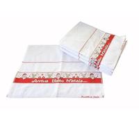 Strofinacci CANOVACCI ASCIUGA Piatti Natalizi Set da 3 Pezzi 100% Cotone con Inserto in Tela Aida per Ricamo punto croce idea regalo (Arriva Babbo Natale)