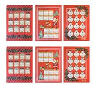 Strofinacci Cucina Natalizi con Calendario 2025 Set di Asciugamani Cucina Natale Canovacci Asciughini 50x70 cm, Fantasie Assortite Set 6 Pezzi