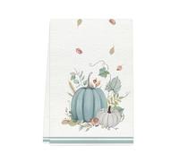 Strofinacci Cucina Zucca Foglia Verde Canovacci Cucina Asciugatura Rapida Assorbere Acqua Poliestere Lavabile per Ristorante Caffè Bagno Decorativi Asciugamani 1 Pezzi (40x60 cm)