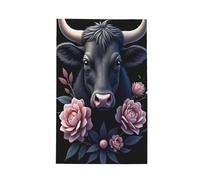 Strofinacci da cucina n. 76 con stampa di onice e toro carino, asciugatura rapida, morbidi asciugamani assorbenti per asciugare la cucina, con cordino per decorazione