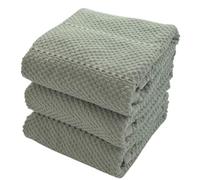 Strofinacci da cucina verde salvia: panno 100% cotone morbido pulizia asciugatura assorbente spugna testurizzata, set di 3 multiuso per uso quotidiano