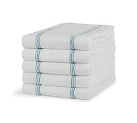 Strofinacci in 100% cotone, motivo a righe color foglia di tè, confezione da 5, assorbenti, resistenti, ad asciugatura rapida e lavabili in lavatrice, accessori per la casa e il bagno