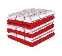 Strofinacci in cotone, confezione da 6 pezzi, per uso domestico e cucina, per sostenere le esigenze quotidiane di asciugatura e manutenzione dei piatti (scatole rosse)