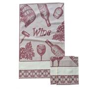 STROFINACCI nr 3 MISURA MAXI CON TELA AIDA 100% COTONE JACQUARD "VINO"