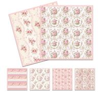 Strofinacci svedesi rosa floreali per cucina, confezione da 6 panni svedesi riutilizzabili Coquettte, spugna assorbente ad asciugatura rapida, panni per la pulizia della cucina, decorazione della casa