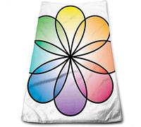 Strofinaccio da Cucina Arcobaleno in Microfibra,Fiore della Vita con Petali Colorati,Asciugamani da Bagno ad Asciugatura Rapida,Morbidi,Assorbenti e Leggeri per Donna Uomo,Multicolore 15in x27in