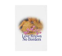 Strofinaccio da cucina e strofinacci - Love Knows No Borders Collage Vintage Illustrazione Art Humour Parodie Meme Scherzo - Biancheria decorativa assorbente tessitura Panama formato 36 x 50 cm