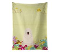 Strofinaccio da cucina multicolore ""Caroline's Treasures"" con motivo a uova di Pasqua e cane da pastore russo del Sud, 25"" x 15""