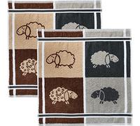 STROFINACCIO IN CONFEZIONE DA pezzi Spugna, marrone/beige, 50 x 50 cm