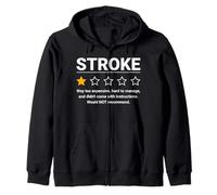 Stroke One Star Valutazione Divertente Consapevolezza dell'ictus Attacco cerebrale Felpa con Cappuccio