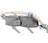 StrollAir DO722S - Consolle doppio organizer per passeggino Twin Way, Mountain Buggy, Bumbleride Indie Twin, Bob Duallie & Baby Jogger City Mini, grigio