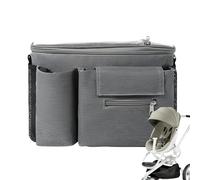 Stroller Caddy, Stroller Organizer Bag, Impermeabile Storage, Trasparente Touch Control Pocket, Secure Strap Design, Black/Gray, Ideal for Baby Car Travel, Mamme, Kids