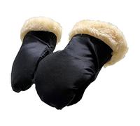 STROLLER MITT 6575825 - Guanti per passeggino in pelliccia di agnello, colore: Nero
