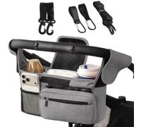 Stroller Organizer Waterproof Large - Capacity Universal Caddy | | Pram Hanging Bag Long-Tail Insulated Cup Holder Phone Pocket Adjustable Strap Pushchair Storage Accessory