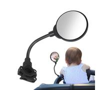 Stroller Rear View Mirror, Convex Protezioni Mirrors, Adorable Compact Easy-to-Install Jogging Strollers, Adjustable Security Mirror Attachment for Childrens and Baby, Black