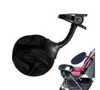 Stroller Umbrella - Universal Sun Shade Canopy | Foldable Round 33cm | Double Silver Coating with UV Intensity Indicator Dot, Secure Mounting Clamp, Portable Protection for Park Walk & Beach