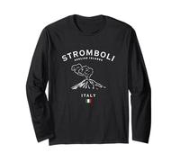 Stromboli Isole Eolie Vulcano Italia Bandiera Italiana Maglia a Manica