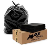 Strong 1.5 mil 39 Gallon Trash Bags, Lawn Leaf Bags, heavy duty Trash bag, Contractor Garbage bag 39 Gallon Black