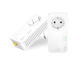 STRONG AV600Mbps Kit Powerline con Pass-Through, Presa Integrata, Ripetitore Powerline Ethernet HomePlug AV2, Plug & Play, Compatibile con Router, Modalità Risparmio Energetico, Porta LAN 100Mbps