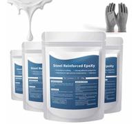 Strong Clay Iron Adhesive, Mouldable Two-Component Repair Paste for Sealing Gaps, Patching Broken Edges and Fixing Household Surfaces on Metal, Wood, Tile, Stone, Ceramic, Plastic and PVC (4pcs)