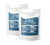 Strong Clay Iron Adhesive, Steel Reinforced Epoxy Putty, High-Strength Multi-Purpose Repair Clay for Filling Cracks, Holes & Surface Repairs (2Pcs)