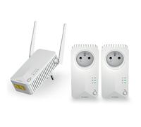 STRONG Confezione da 2 CPL 600 Mbps e 1 CPL WiFi presa filtrata e porta Ethernet, estendere rete WiFi, compatibile con Internet box, ideale multi TV, streaming HD, nessuna configurazione, pronto