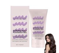 Strong Hold Flaxseed Gel per capelli, gel per capelli extra forte per ricci definiti, crema arricciatura a lunga durata e lucentezza naturale, gel per ricci naturali
