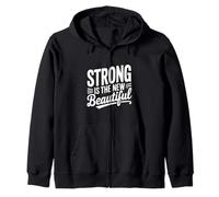 Strong Is The New Beautiful Empowerment Citazione Felpa con Cappuccio