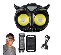 Strong Light Owl Headlamp - LED Sensor Flashlight, Mini Outdoor Torch | Compact COB Warning Light with Adjustable Strap Design, Portable Camping Lamp for Fishing Hiking Night Adventure and ency