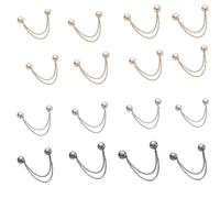 Strong Magnetic Clothing Clips - Invisible Hem Shortener for T-Shirts, Pants, Collars & Hijabs Heavy Duty Clips for Hem Fixing | No-Sew Adjustable Chain Clip Kit (16pcs)