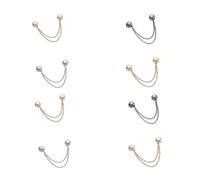 Strong Magnetic Clothing Clips - Invisible Hem Shortener for T-Shirts, Pants, Collars & Hijabs Heavy Duty Clips for Hem Fixing | No-Sew Adjustable Chain Clip Kit (8pcs)