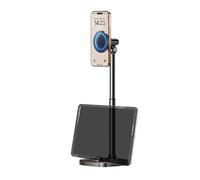 Strong Magnetic Holder: The cell phone stand for desk includes a strong magnetic holder that secures your device firmly in place, enhancing stability while enabling seamless live streaming and video c